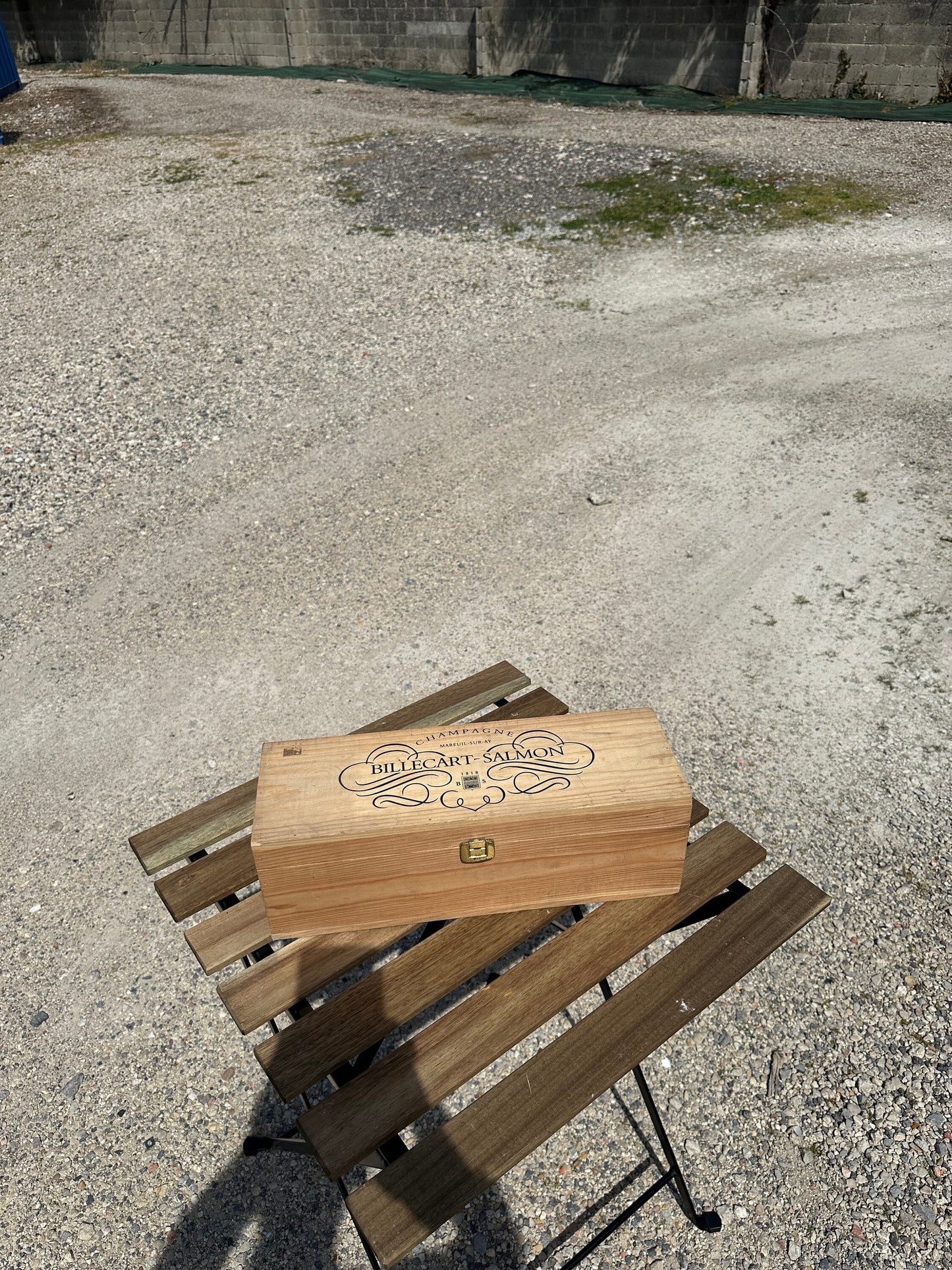 Billecart Lachsschwarze Champagner-Holzkiste, hergestellt in Frankreich, 1970er Jahre