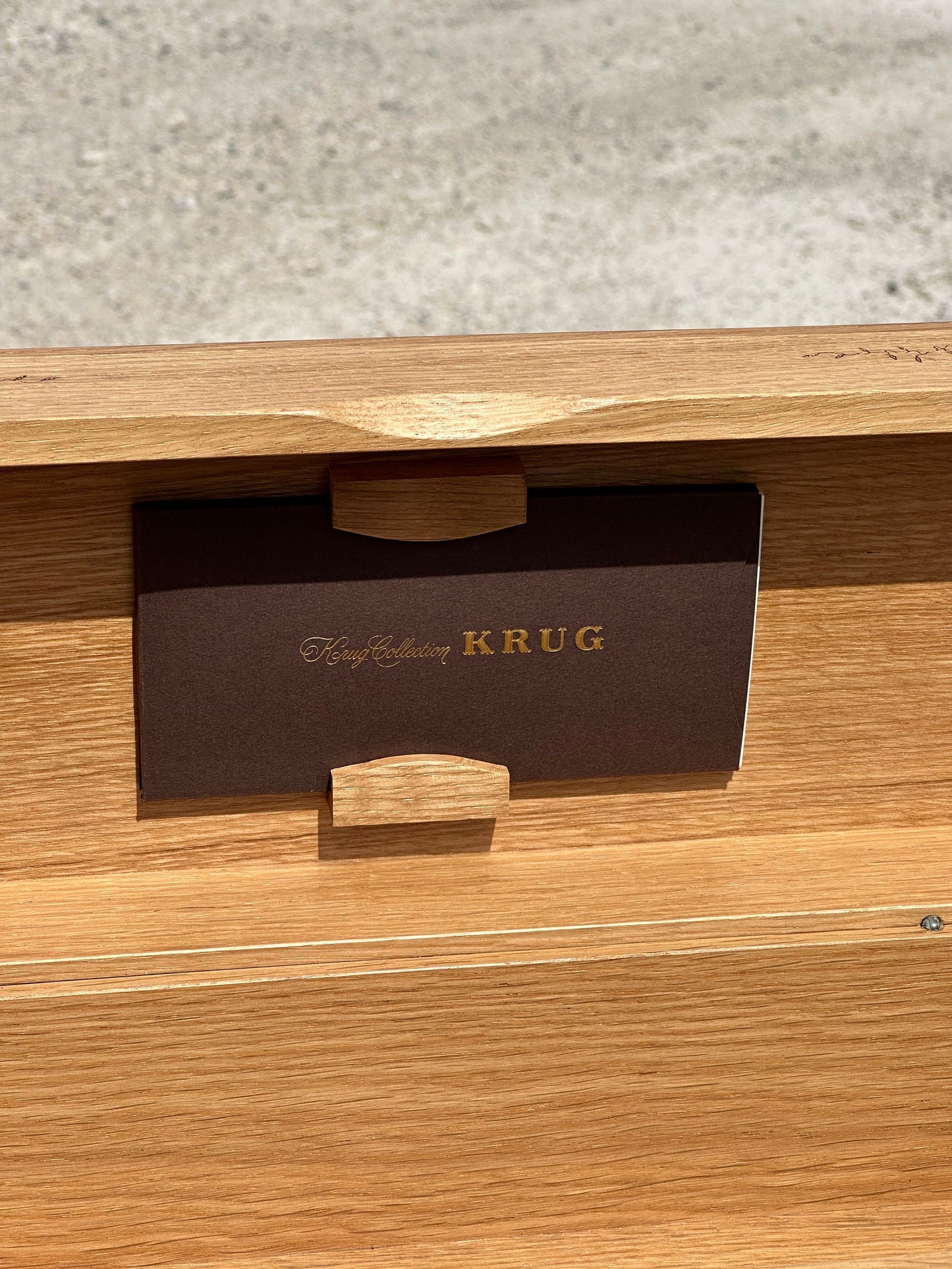 Caisse en bois de champagne Krug Collection Made in France Années 1980