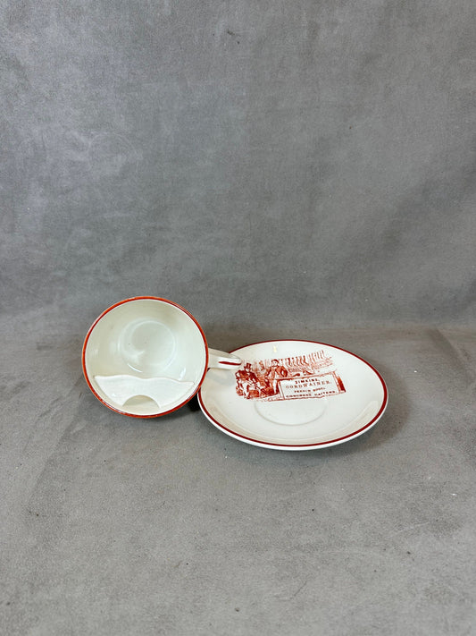Tasse à Thé Grande Taille en Porcelaine Mustache Cup, Protecteur de Moustache par Crown Devon’s, Vintage, Made in England