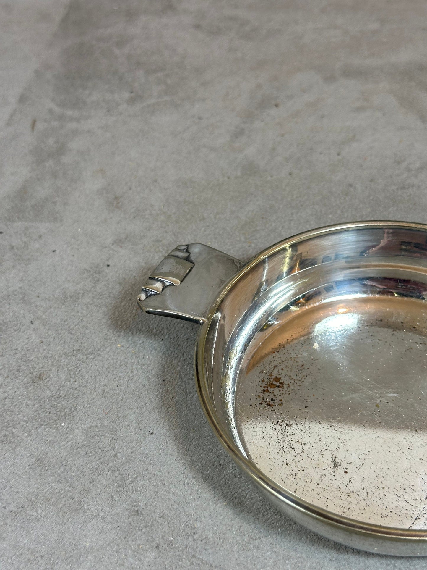 Silver metal ashtray Made in France 1960