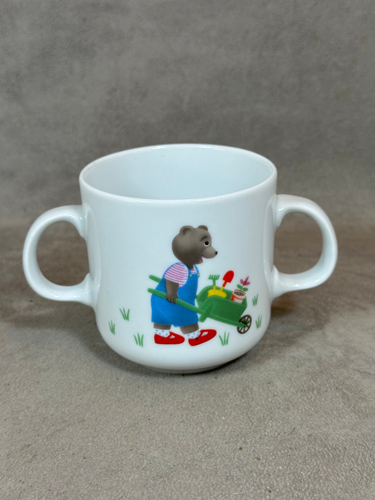 Porcelain Mug Little Brown Bear by Guy Degrenne, Little Brown Bear in the Garden, Made in France, Vintage 1990