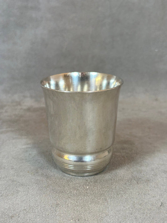 Silver-Plated Metal Baptism Cup, Gallia Christofle, Made in France, Vintage 1970