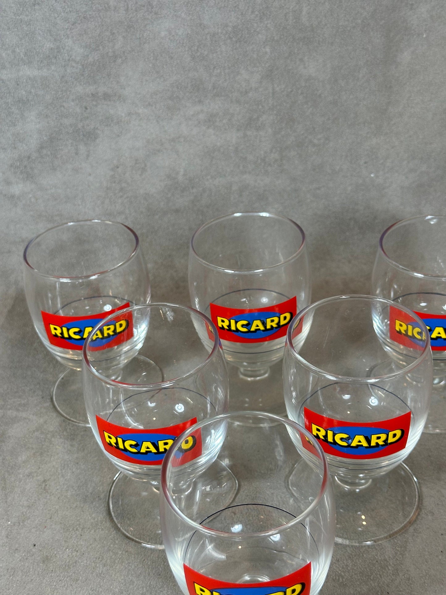 RARE 6 verres Ricard vintage Edition 1950 articles publicitaires | Made in France | Années 1950