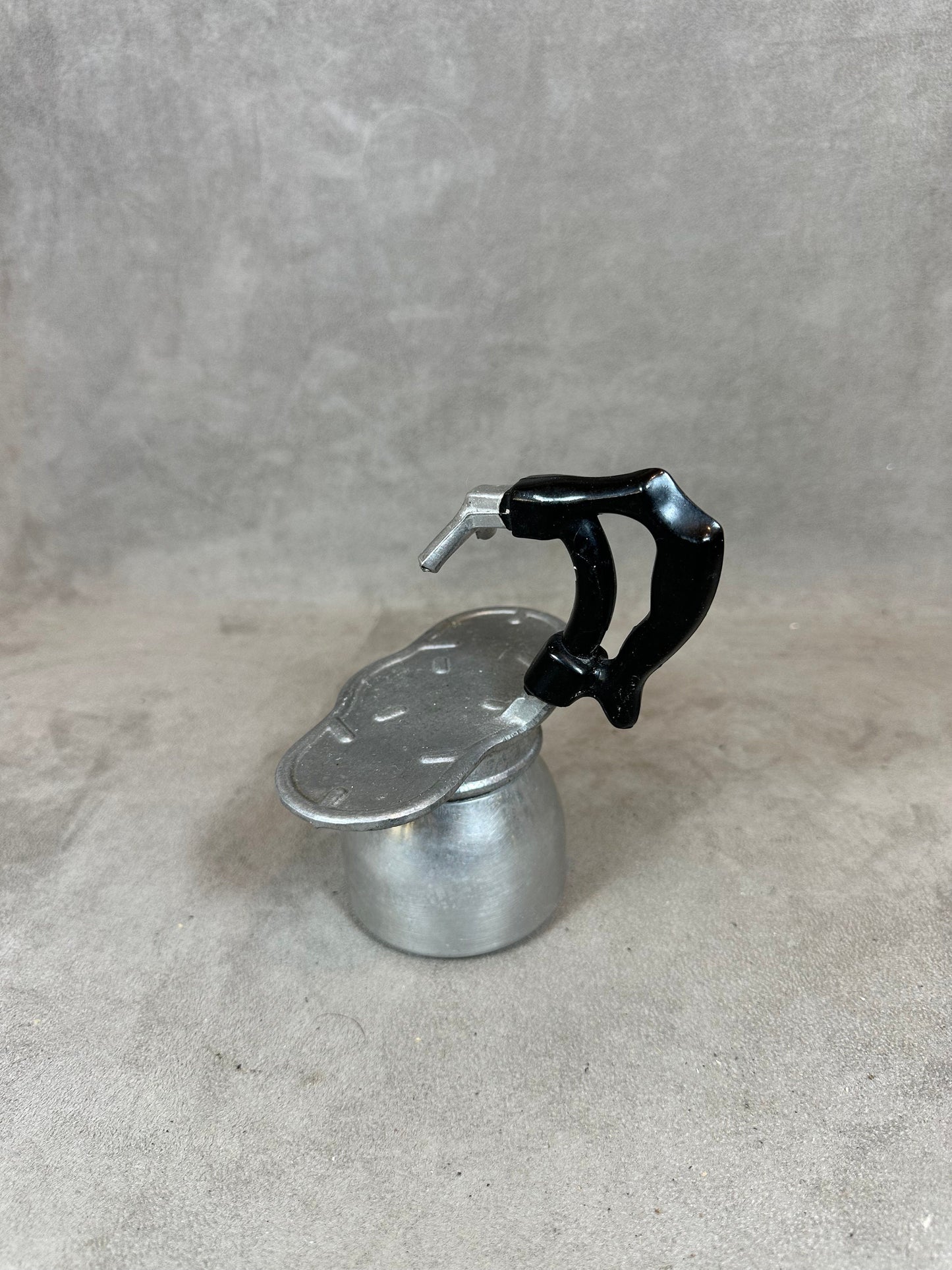 Vintage Italian travel coffee maker for 2 people in steel vintage design Made in Italy