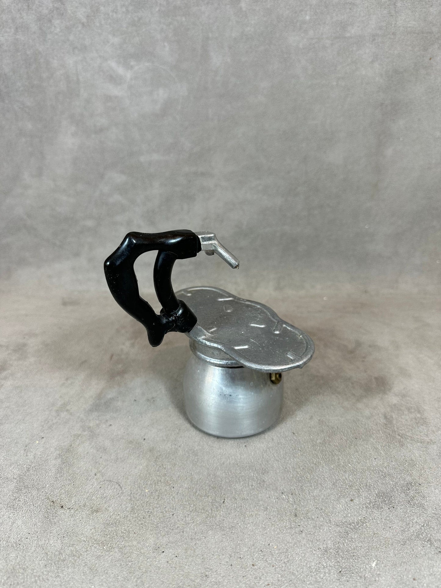 Vintage Italian travel coffee maker for 2 people in steel vintage design Made in Italy