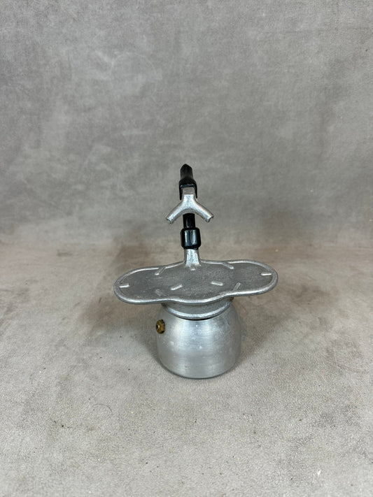 Vintage Italian travel coffee maker for 2 people in steel vintage design Made in Italy