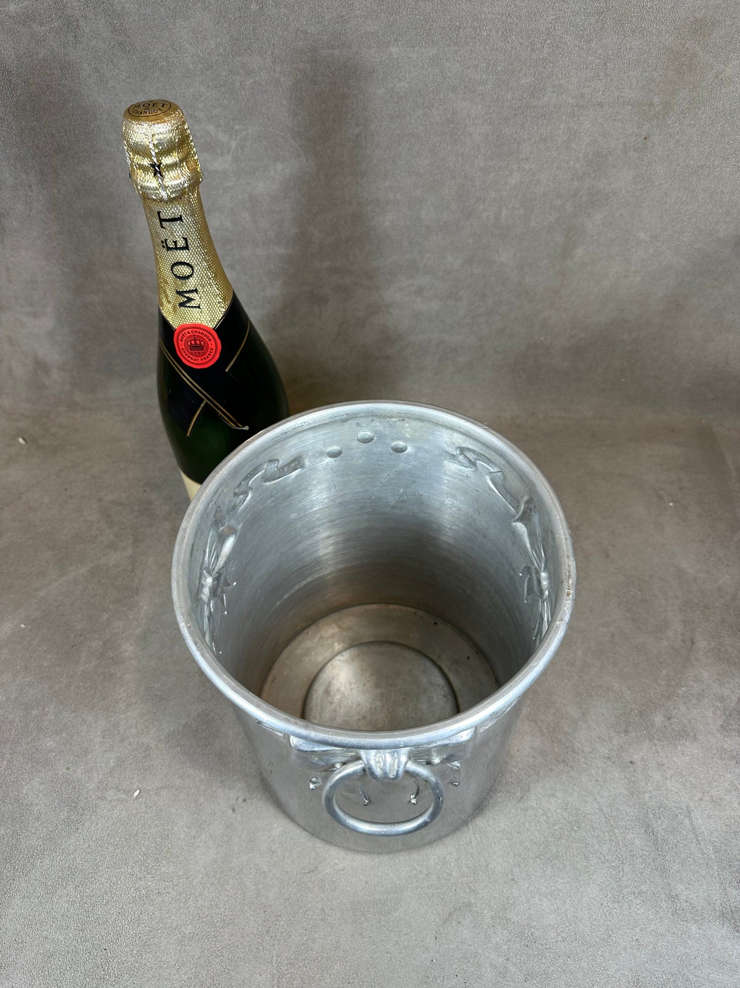 VERY RARE Möet &amp; Chandon aluminum champagne bucket special edition 250th Anniversary vintage 1970 Made in France