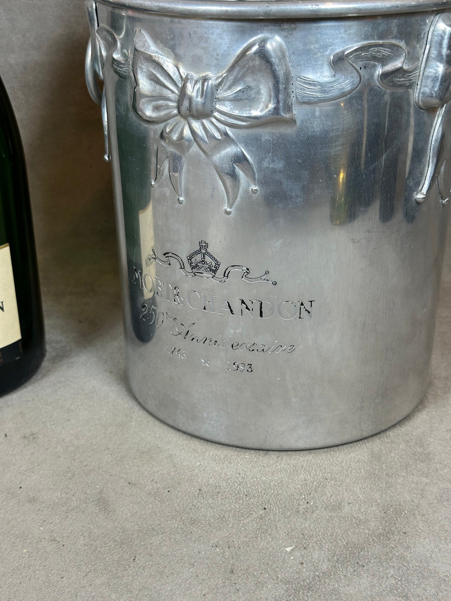 VERY RARE Möet &amp; Chandon aluminum champagne bucket special edition 250th Anniversary vintage 1970 Made in France