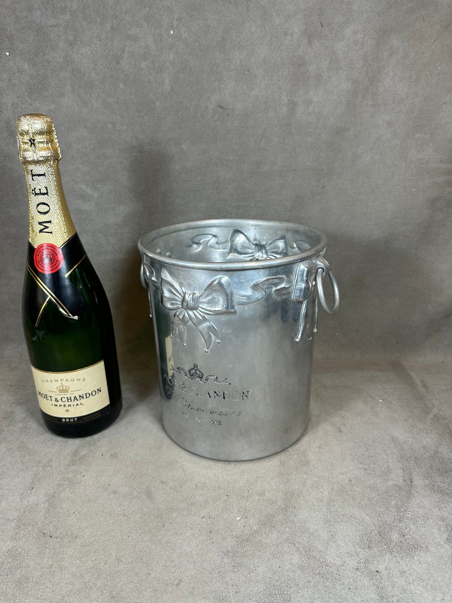 VERY RARE Möet &amp; Chandon aluminum champagne bucket special edition 250th Anniversary vintage 1970 Made in France