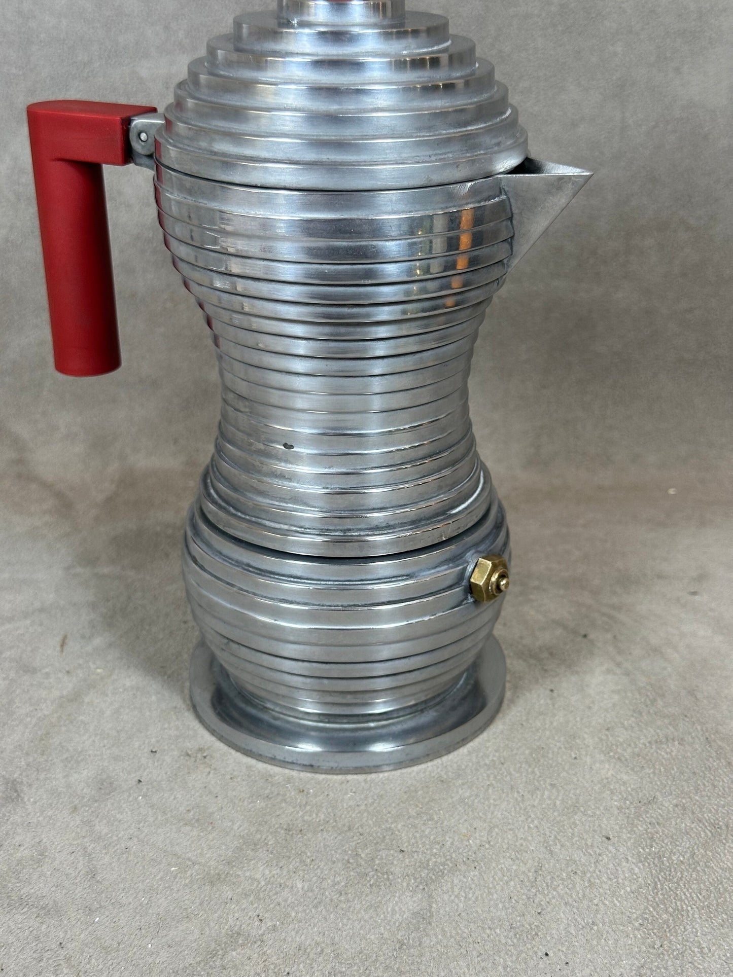 RARE Alessi Cafetière Pulcina 3 tasses vintage  | Designer Michele de Lucchi |  Made in Italy Fonte d'aluminium 1980 Pour induction