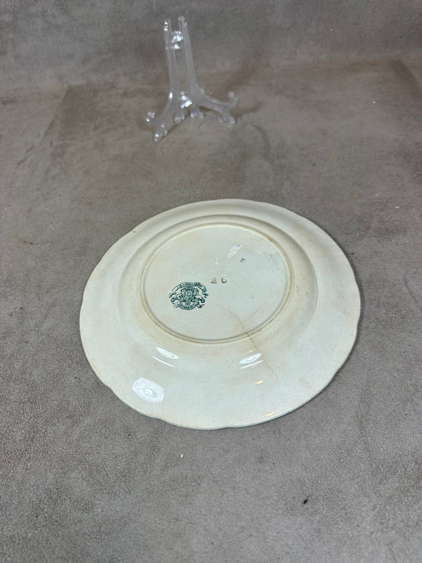 RARE Assiette parlante ancienne J.Vieillard Bordeaux "L'électricité pour rire" XIXème siècle Made in France