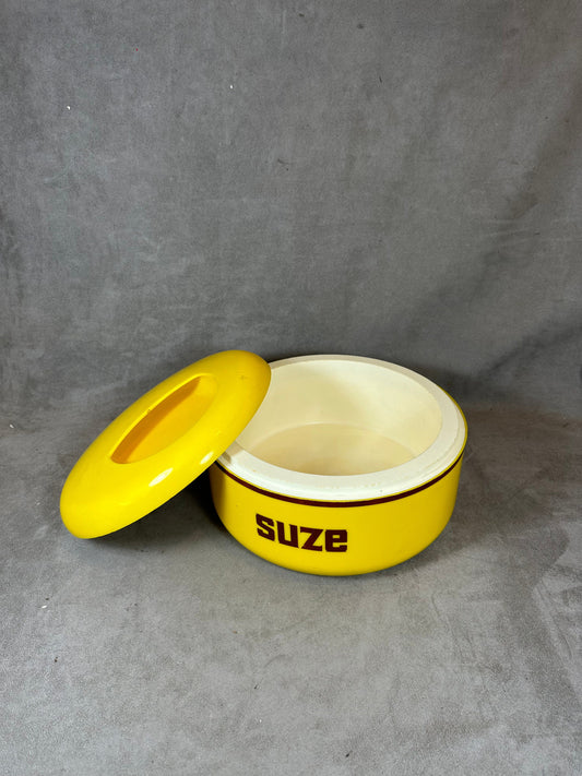 RARE Seau à glaçons en plastique jaune Suze vintage 1970