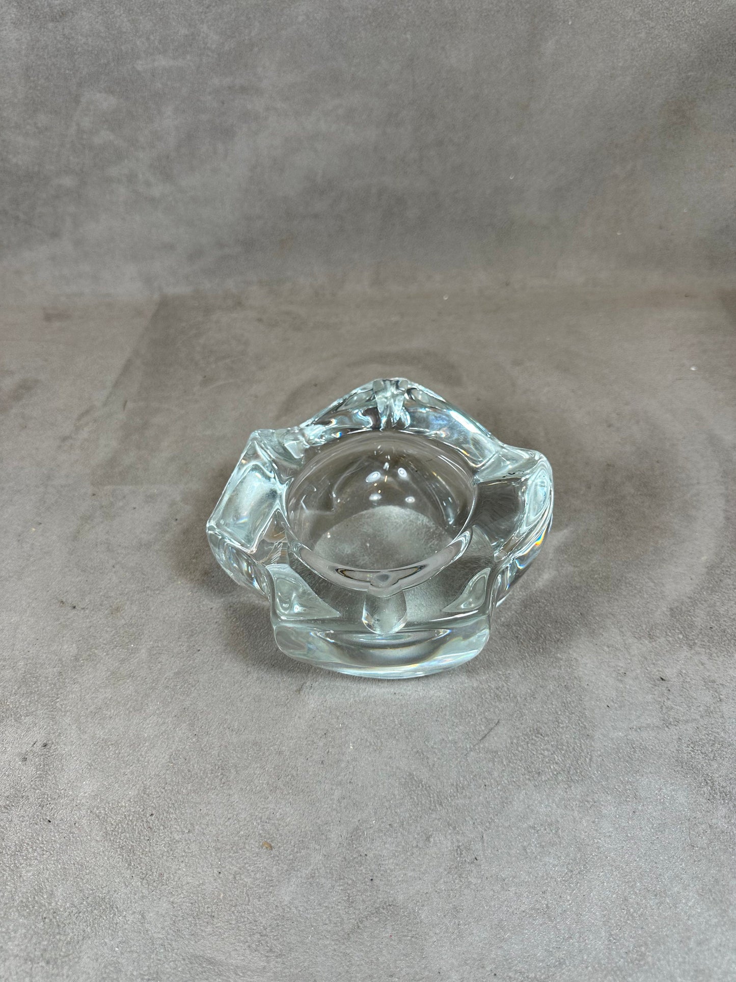 RARE Magnificent DAUM vintage crystal ashtray Made in France 1960s