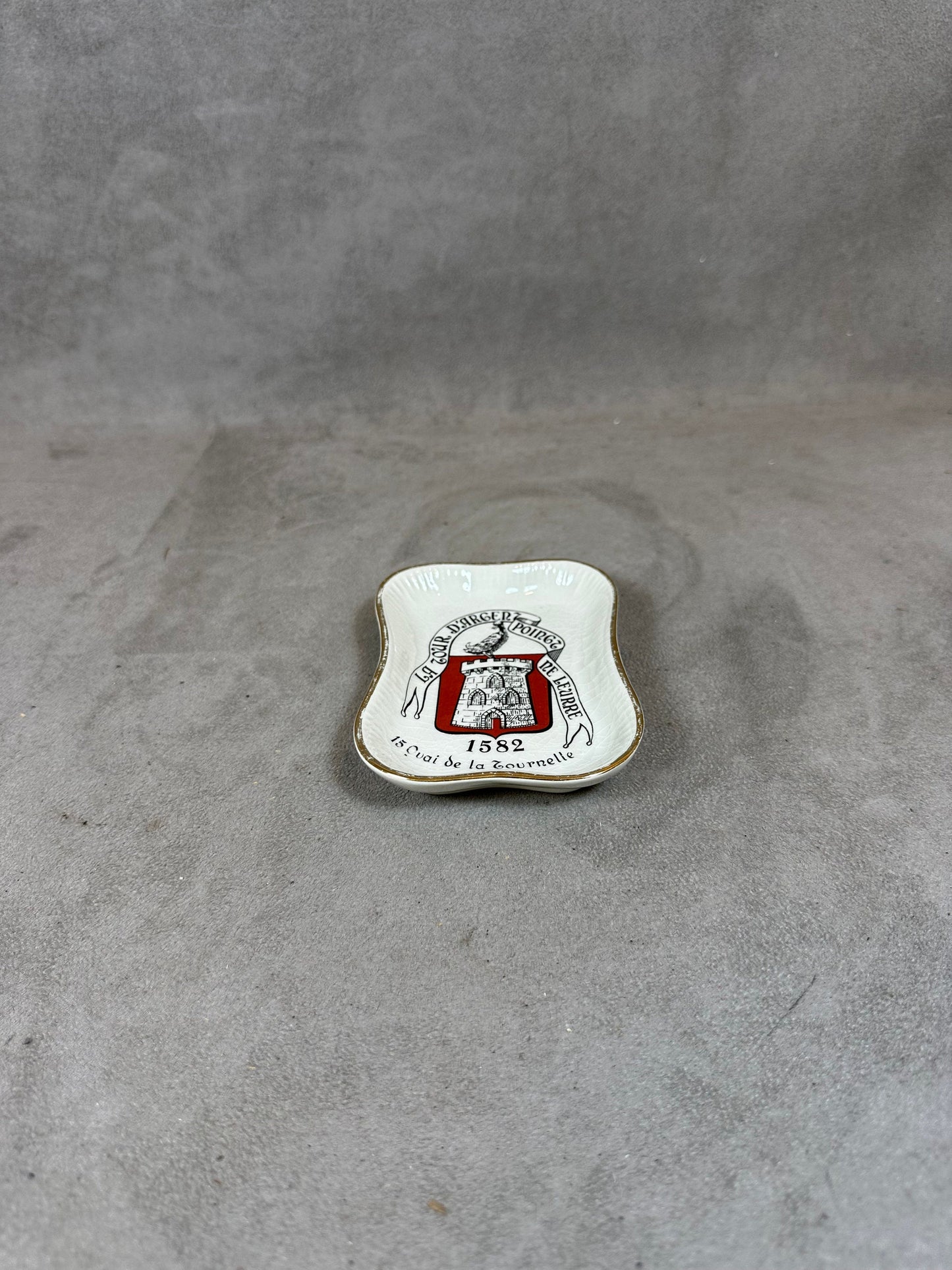 La Tour dArgent Paris Ashtray, Porcelain, Ceramic, Tobacciana, Vintage Restaurant, Advertising, Paris, Made in France