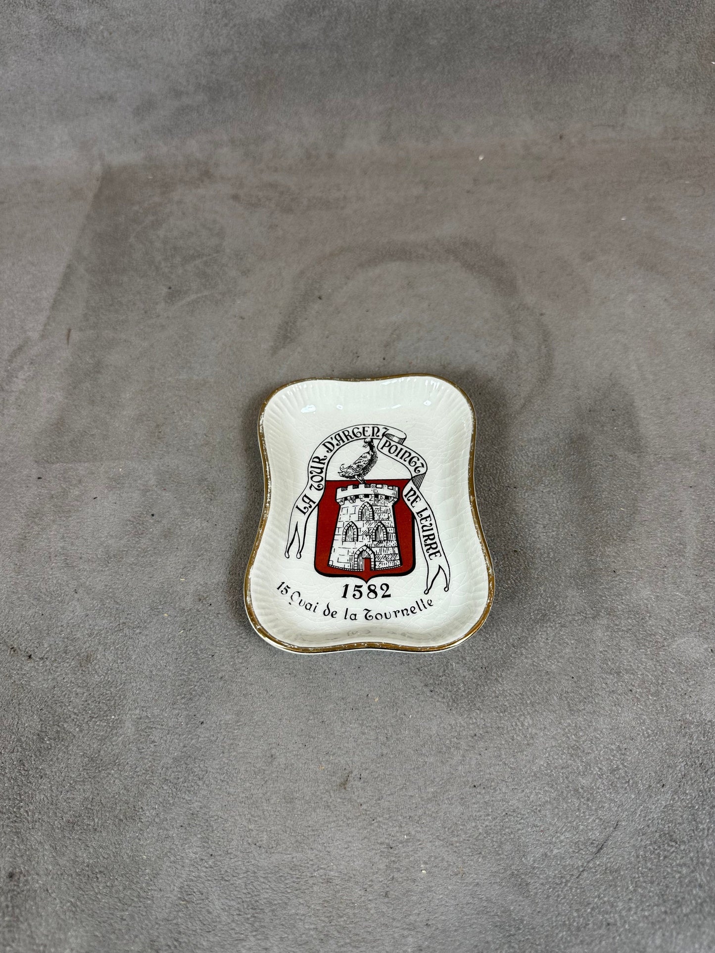 La Tour dArgent Paris Ashtray, Porcelain, Ceramic, Tobacciana, Vintage Restaurant, Advertising, Paris, Made in France