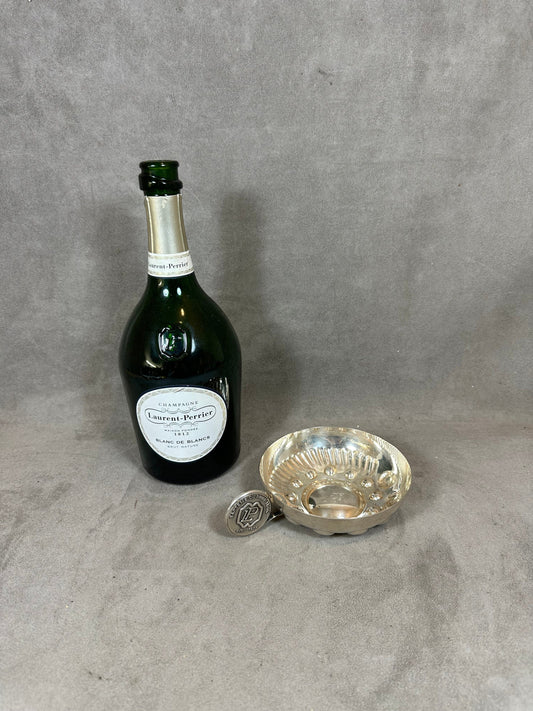 RARE Tastevin XXL en metal argenté champagne Laurent-Perrier vintage made in France