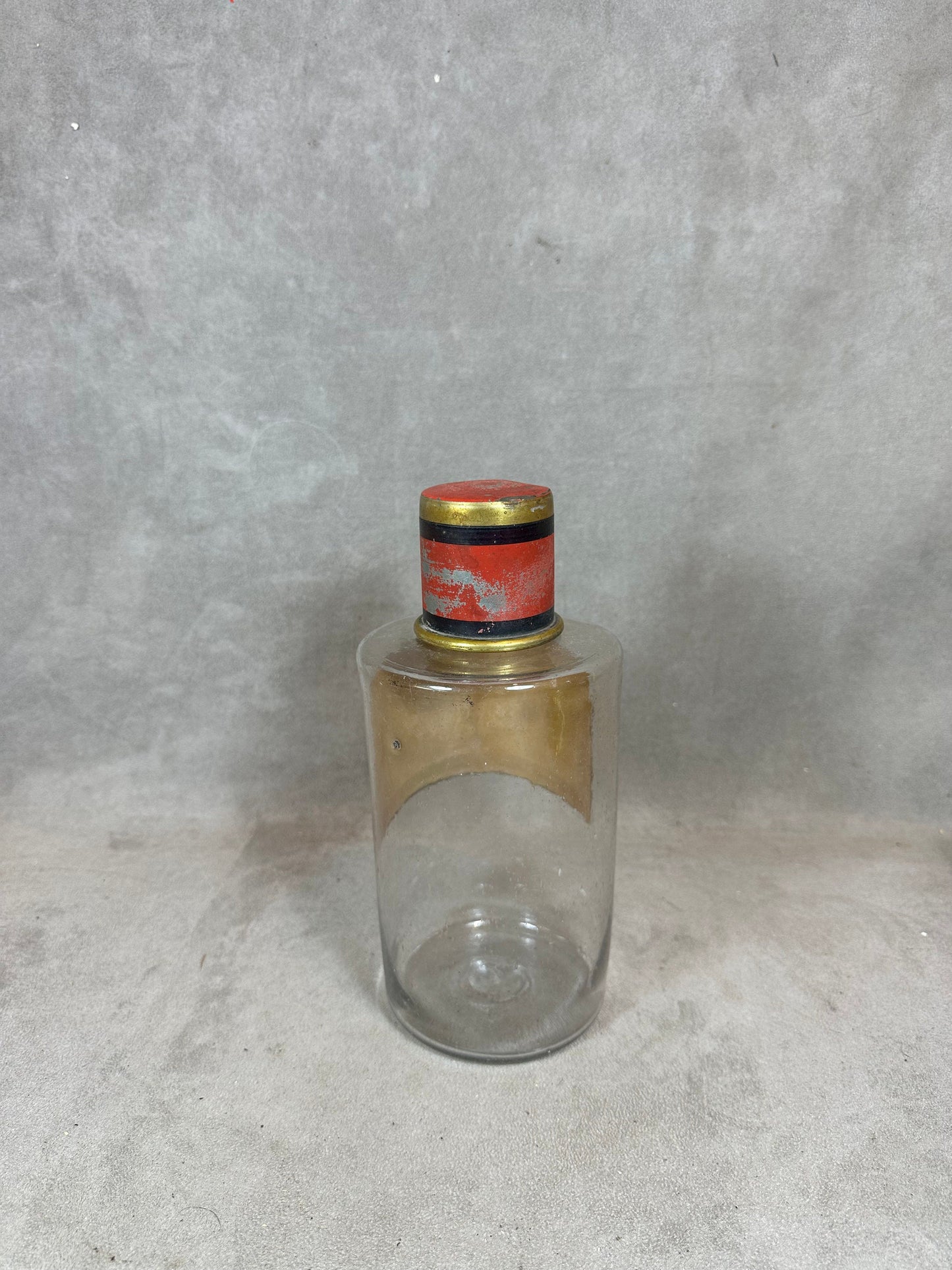 RARE Pot à pharmacie ancien en verre " Pulvis Gelatinae " vintage Made in France 1900