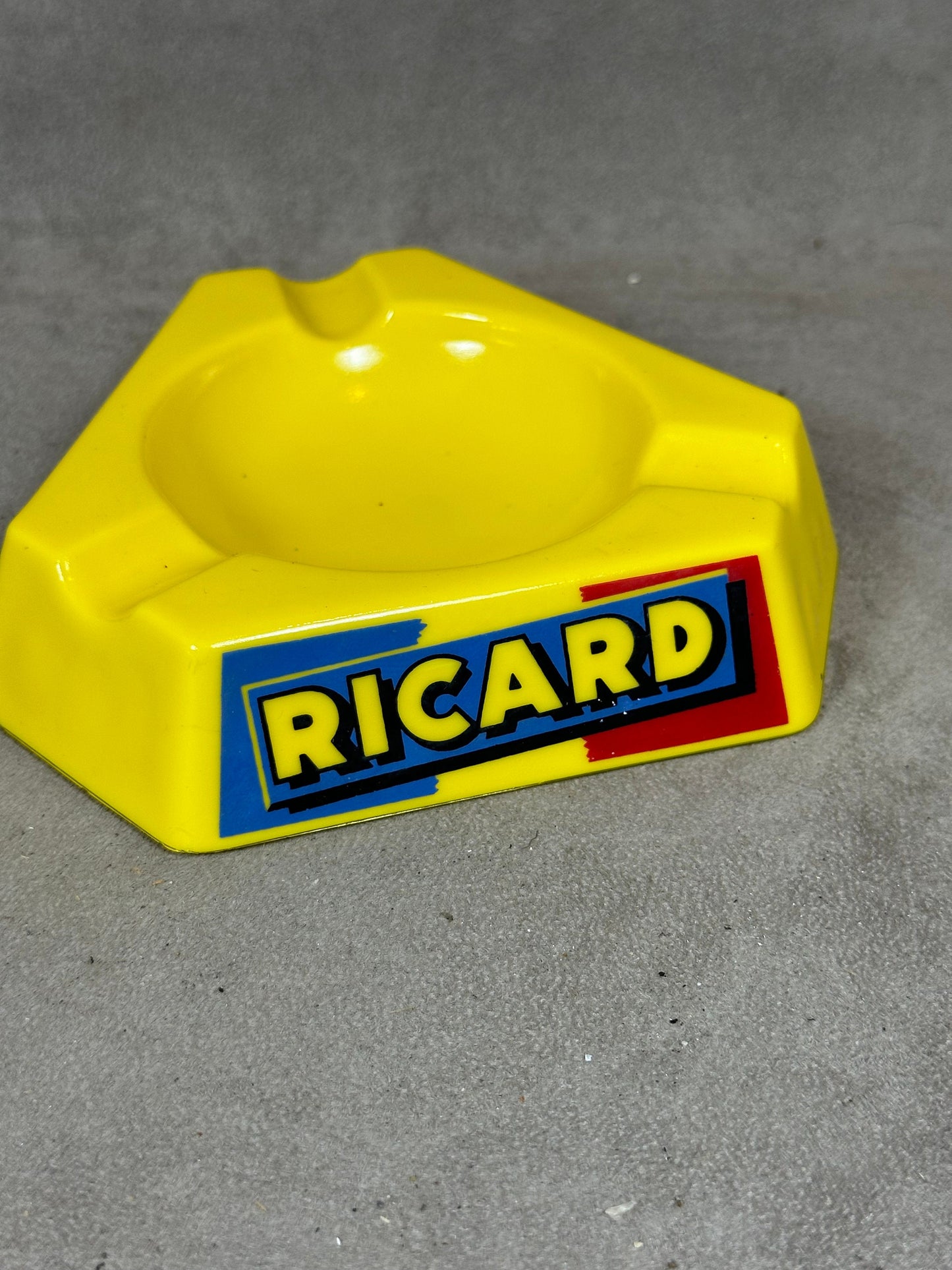 Ricard triangular bar ashtray vintage yellow glass advertising ashtray Vintage 1960