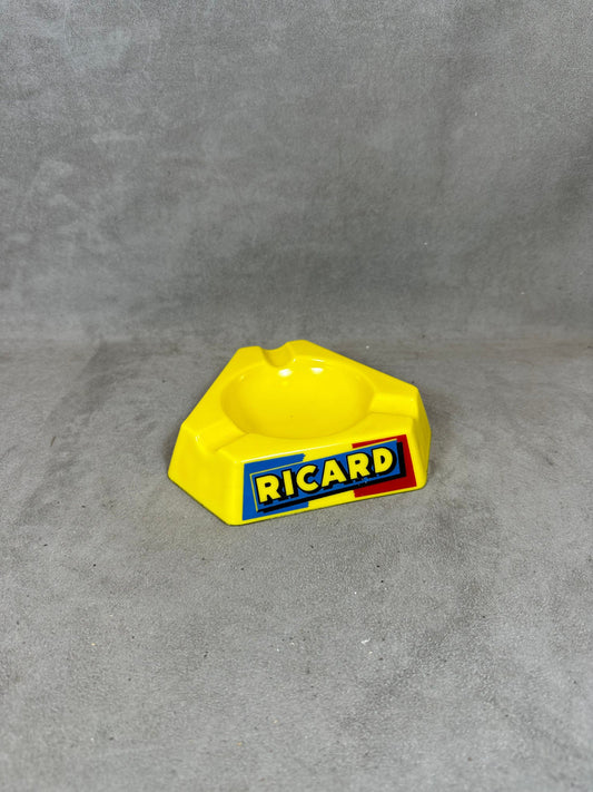 Ricard Vintage dreieckiger Glas-Werbe-Bar-Aschenbecher Vintage 1960