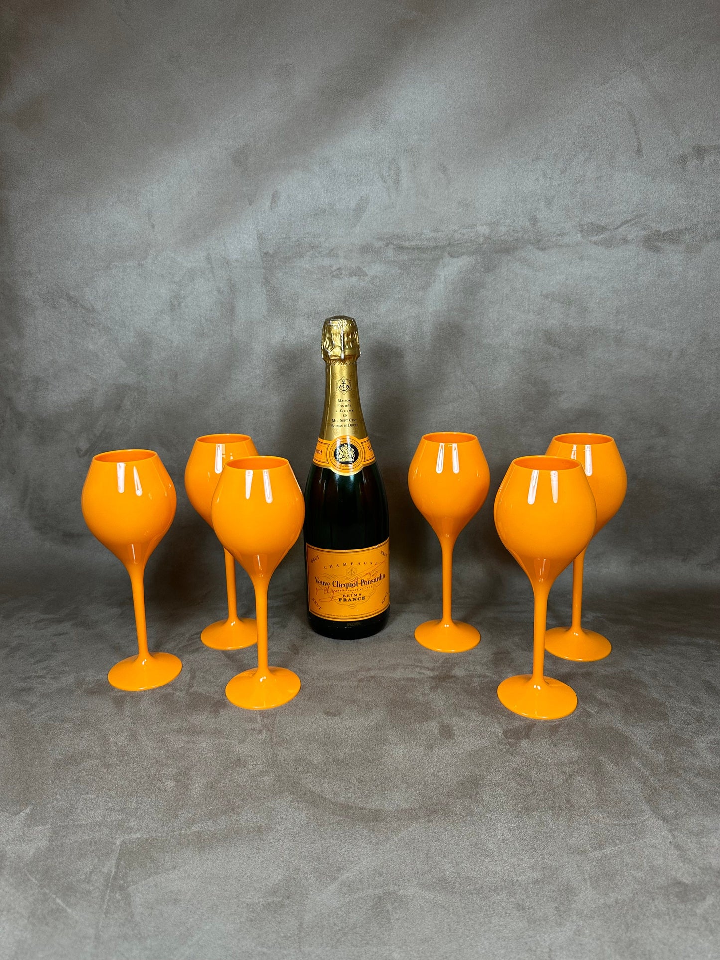 Lot de 6 Flûtes en plexiglass Veuve Clicquot Ponsardin vintage