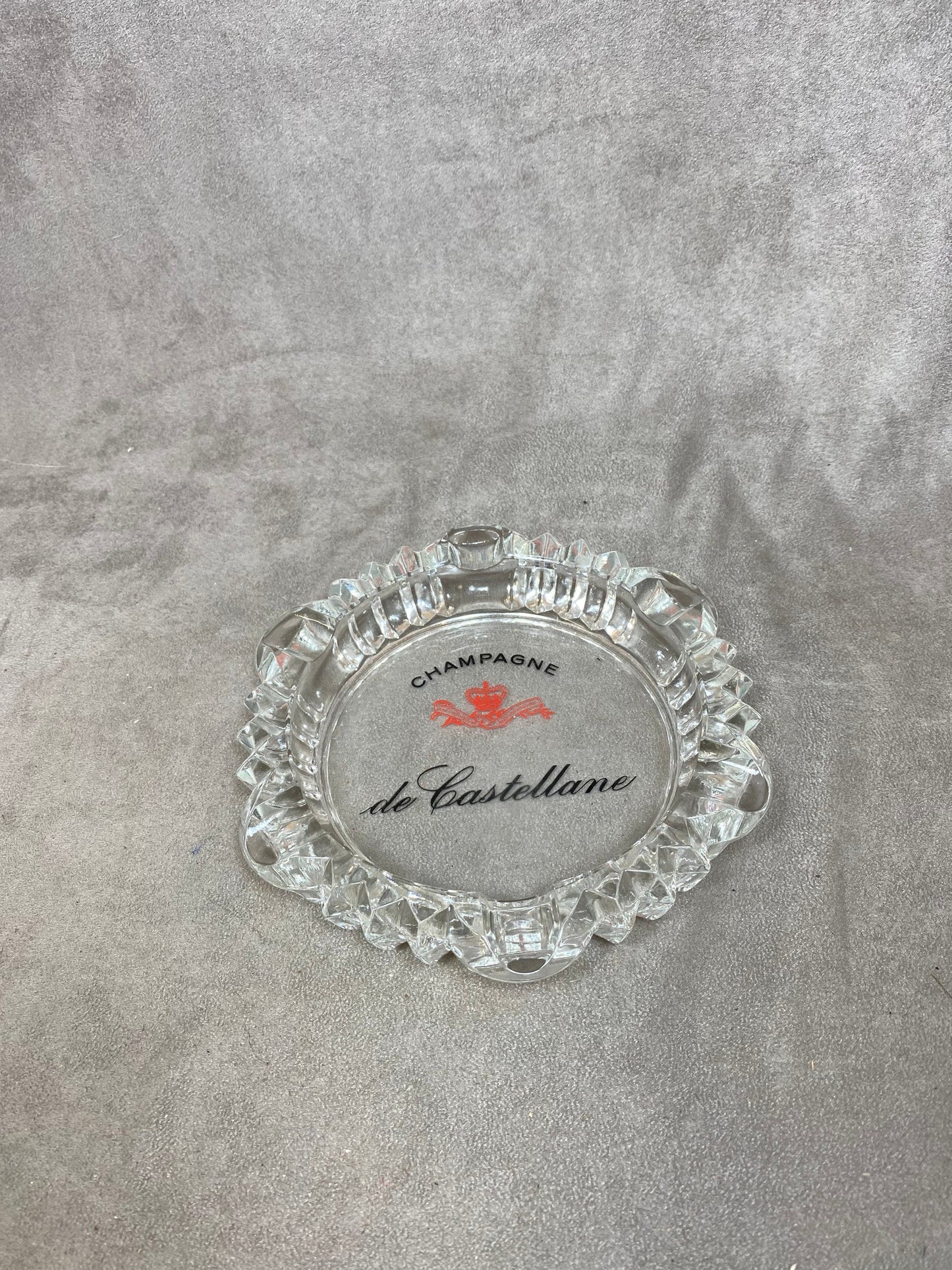 Vintage Glas Aschenbecher Champagner De Castelanne Made in France