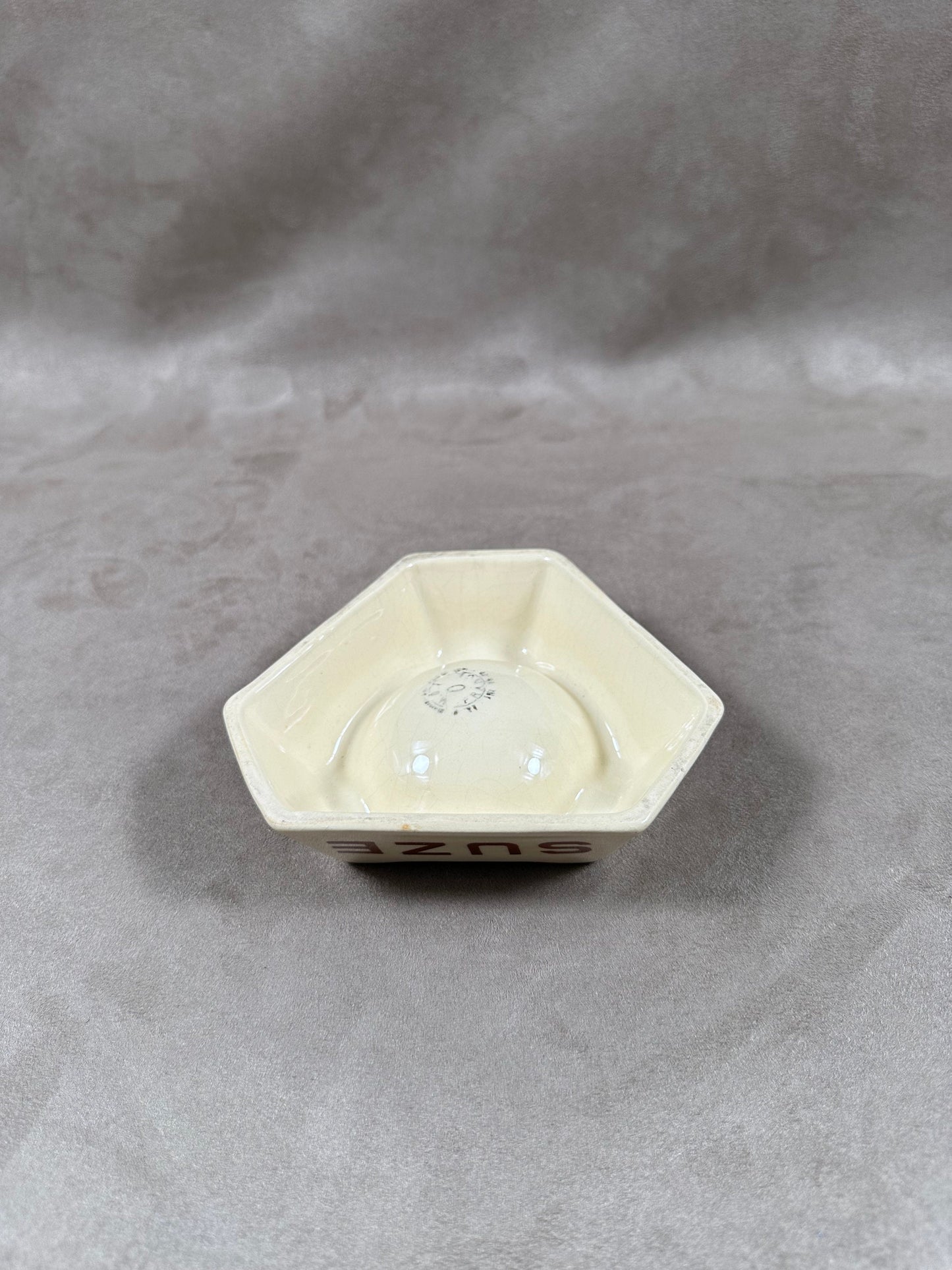 Vintage Suze beige ceramic ashtray Made in France