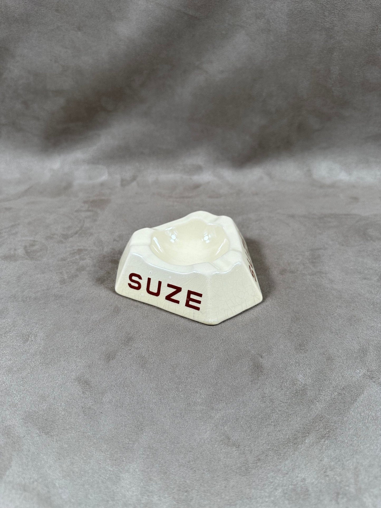 Vintage Suze beige ceramic ashtray Made in France