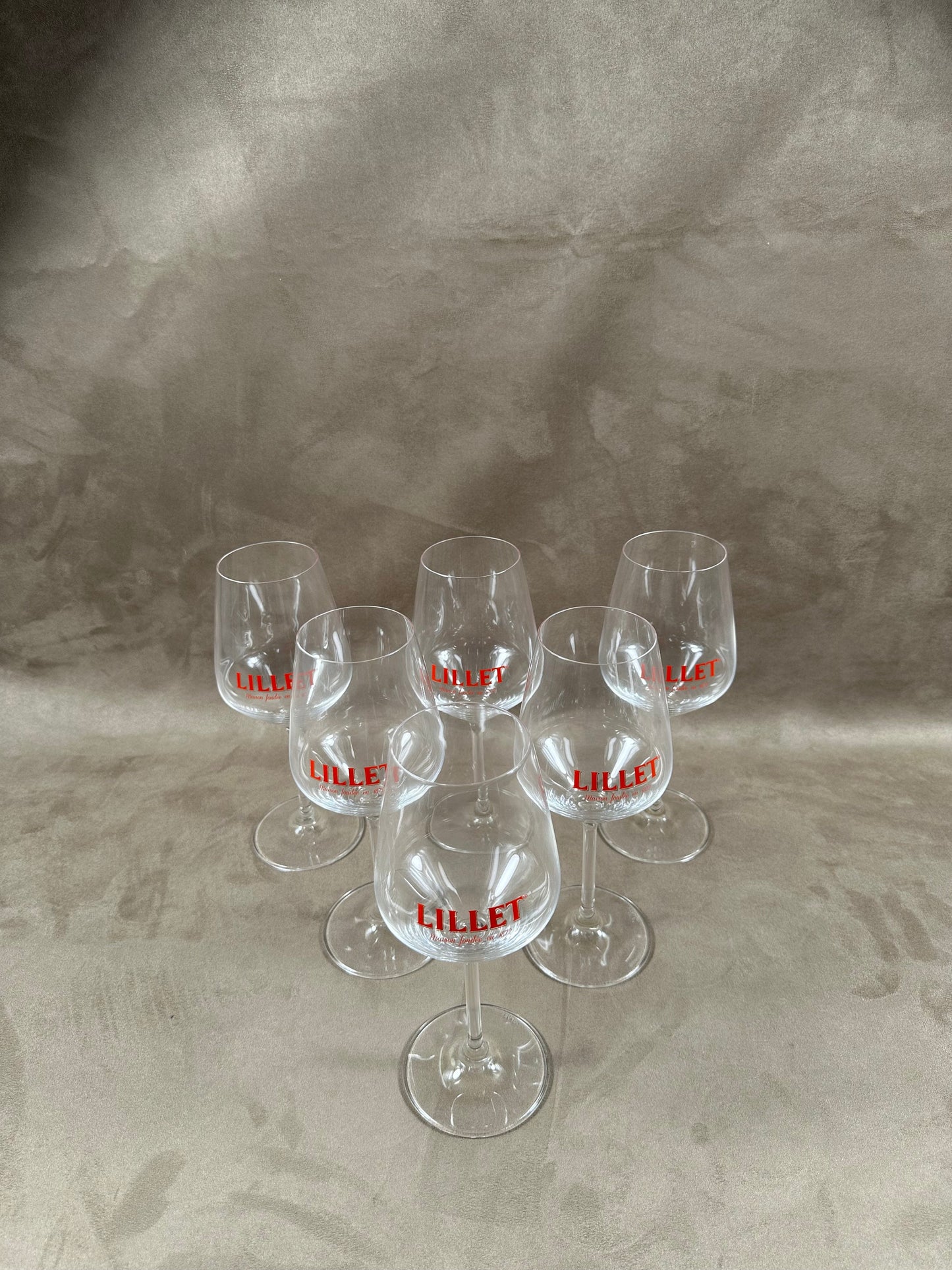 Set of 6 Lillet glasses in vintage glass Made in France