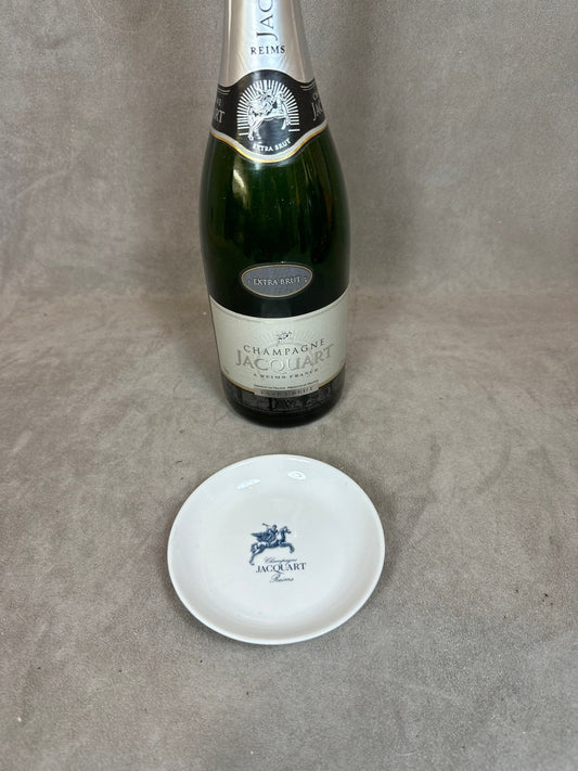 Petit cendrier en porcelaine champagne Jacquart vintage Made in france