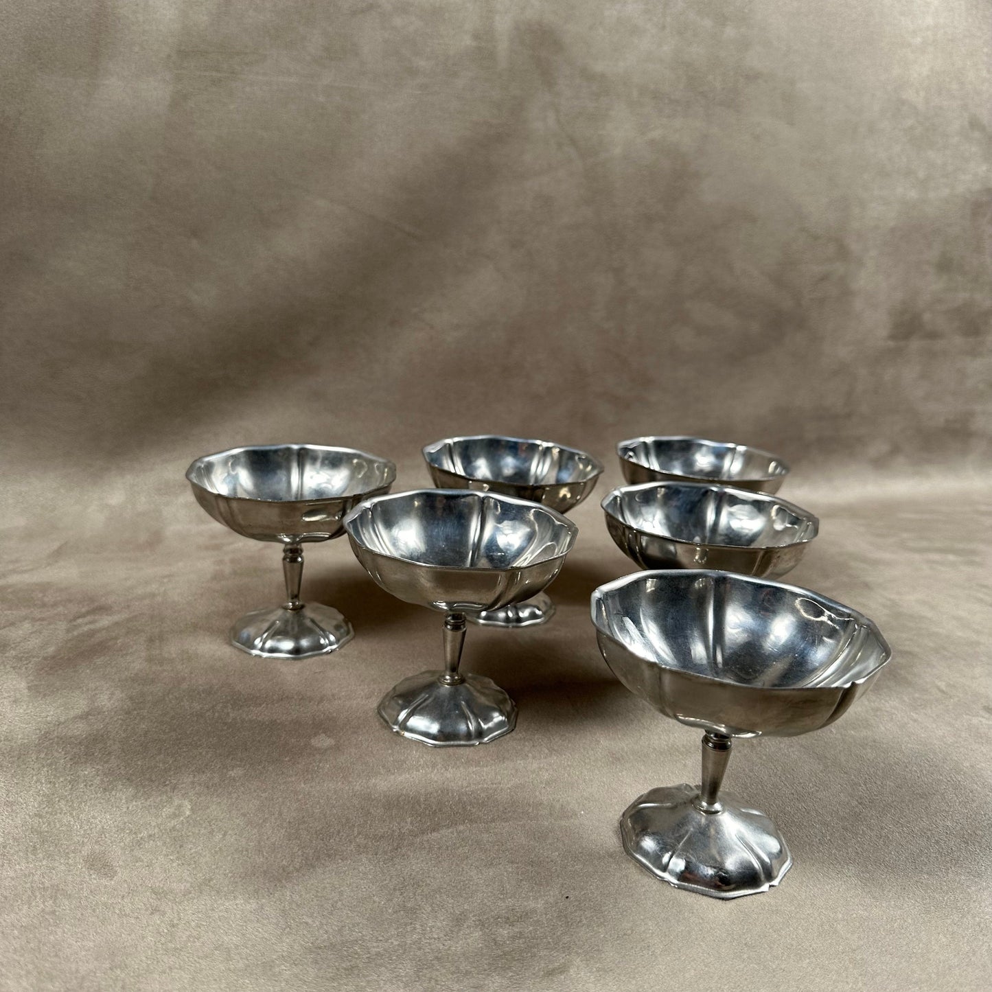 Lot de 6 coupes à glace en inox 18/10 vintage Made in France