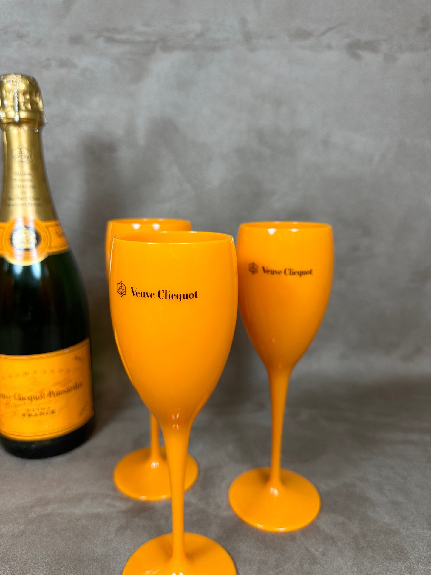 Set mit 6 Vintage-Plexiglasflöten von Veuve Clicquot Ponsardin