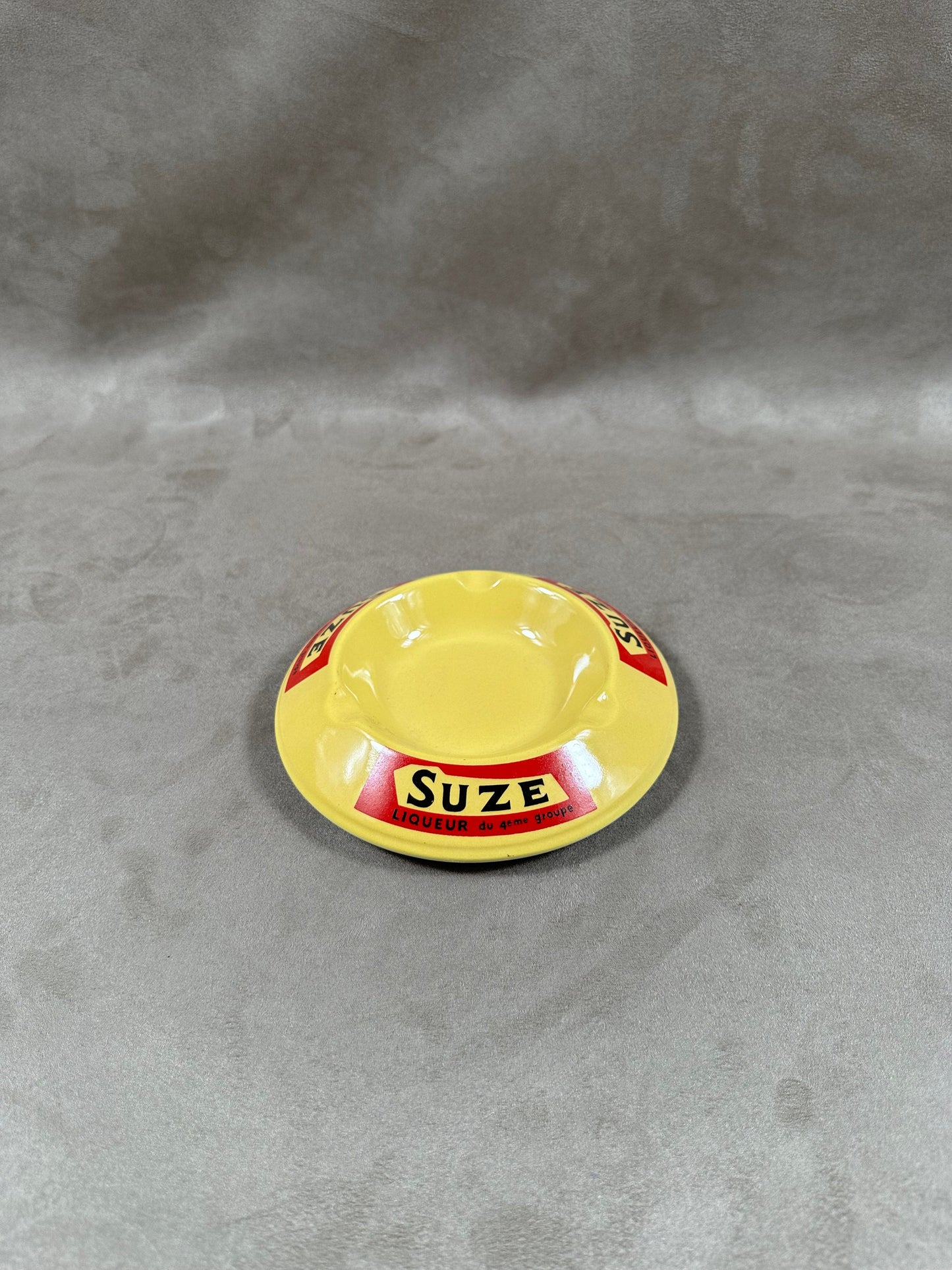 Suze Yellow Ceramic Ashtray by Moulin des Loups Vintage Made in France