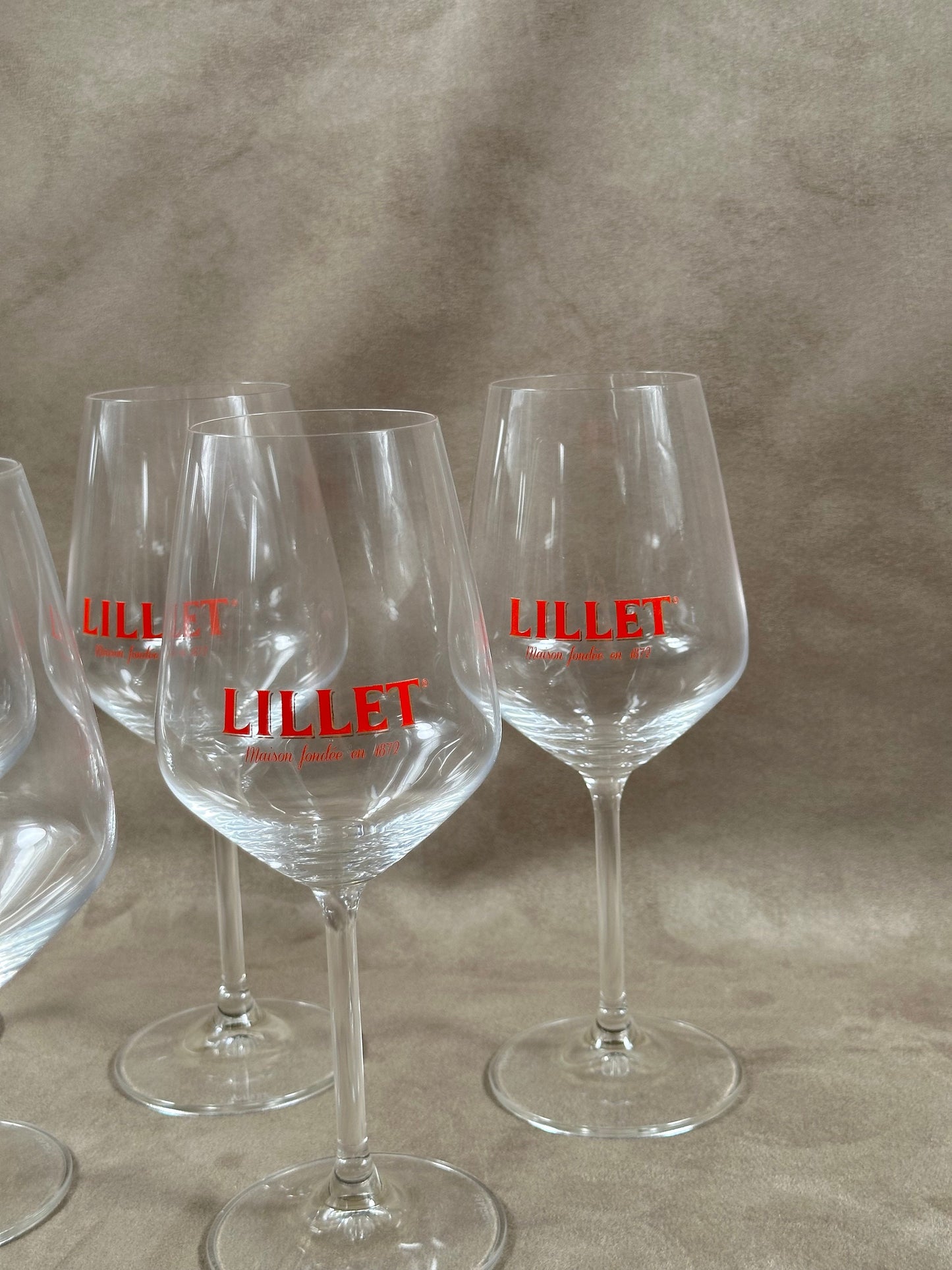 Set of 6 Lillet glasses in vintage glass Made in France
