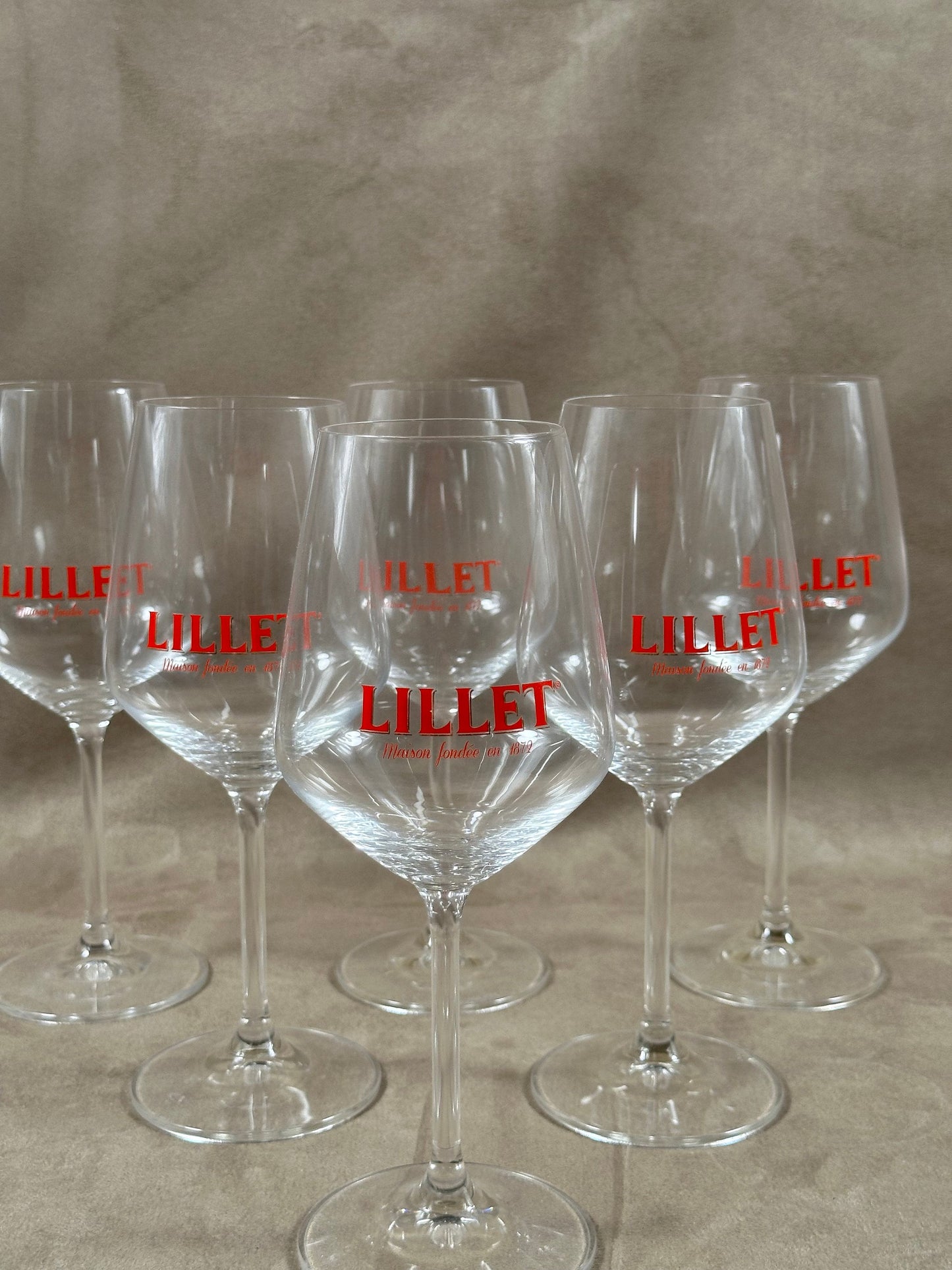 Set of 6 Lillet glasses in vintage glass Made in France