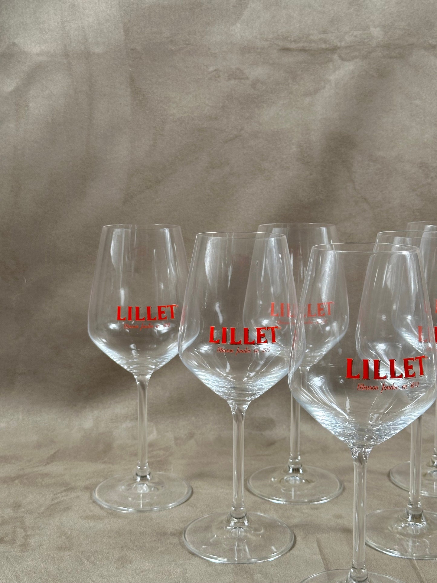Set of 6 Lillet glasses in vintage glass Made in France