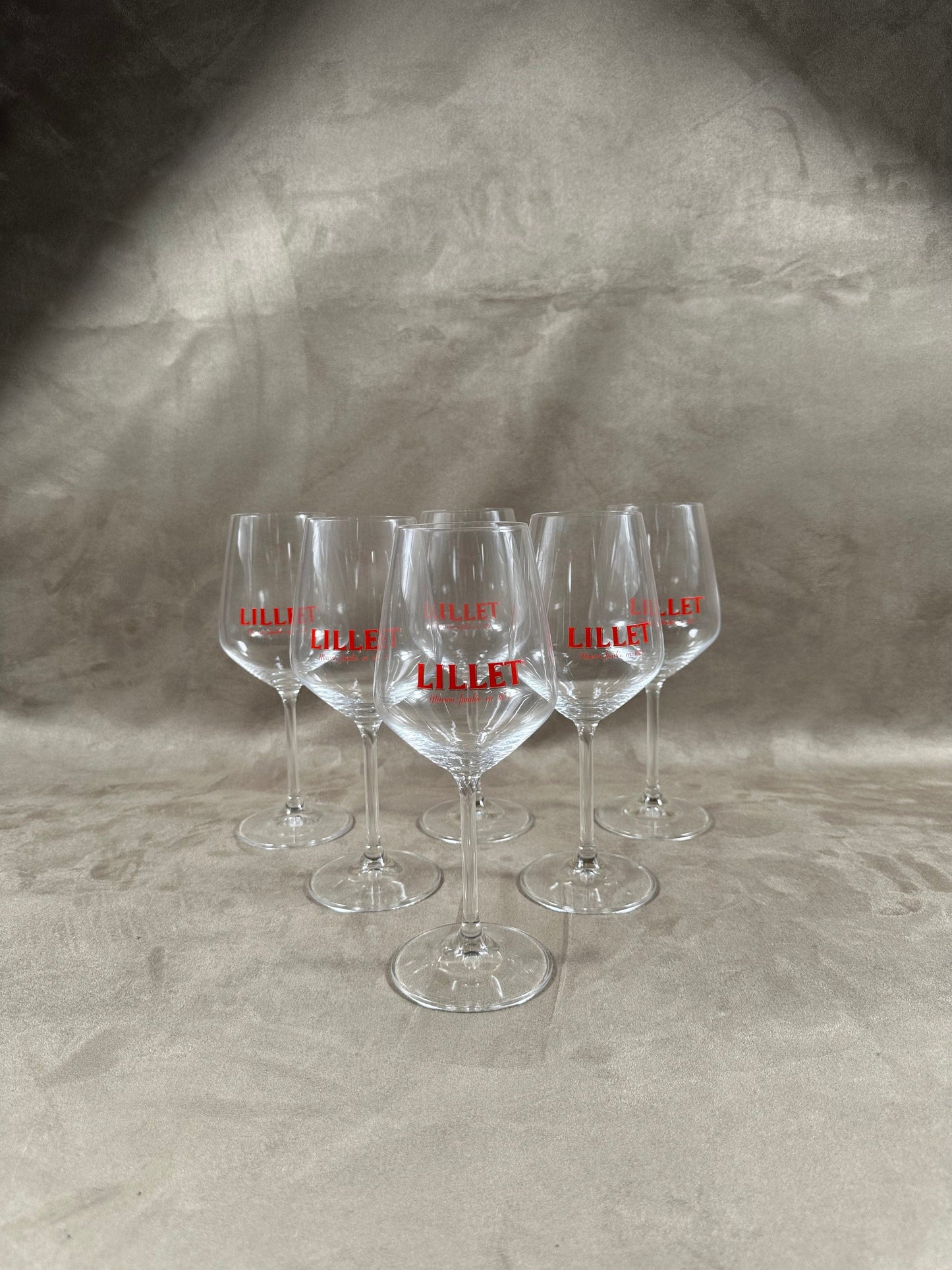 Set of 6 Lillet glasses in vintage glass Made in France