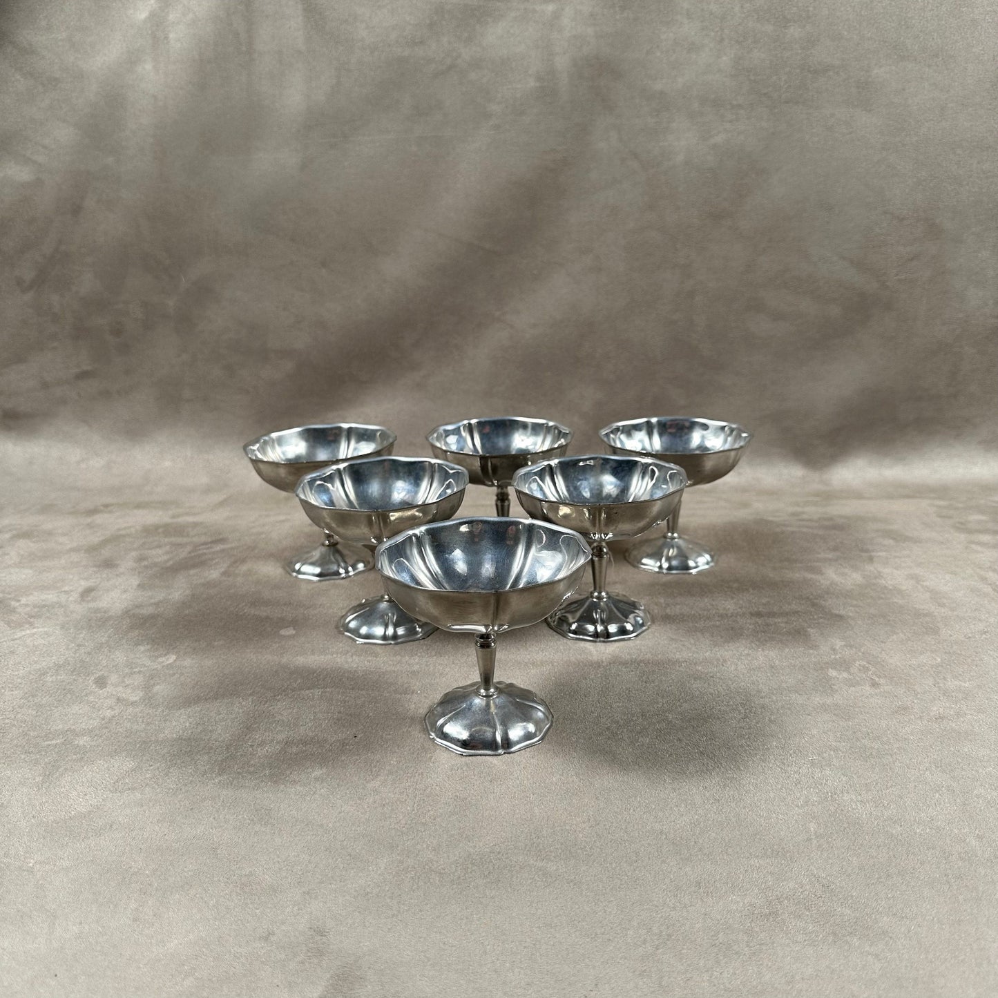 Lot de 6 coupes à glace en inox 18/10 vintage Made in France