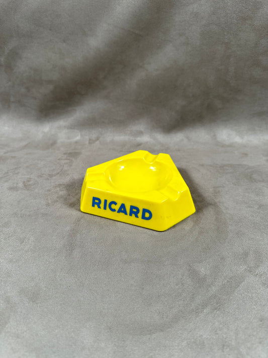 Ricard triangular bar ashtray vintage yellow glass advertising ashtray Vintage 1960