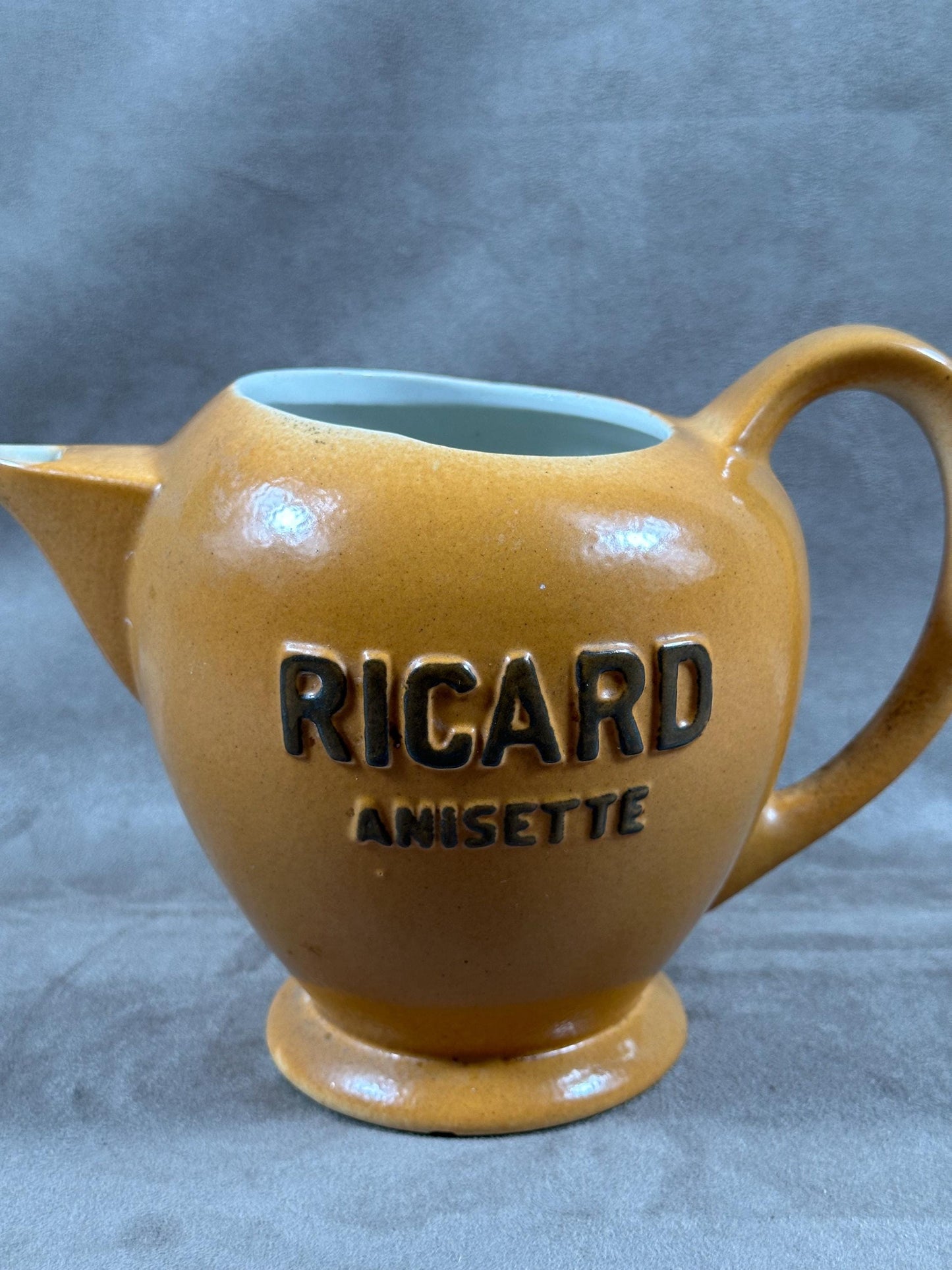 Ricard brown ceramic pitcher Made in France 1970s