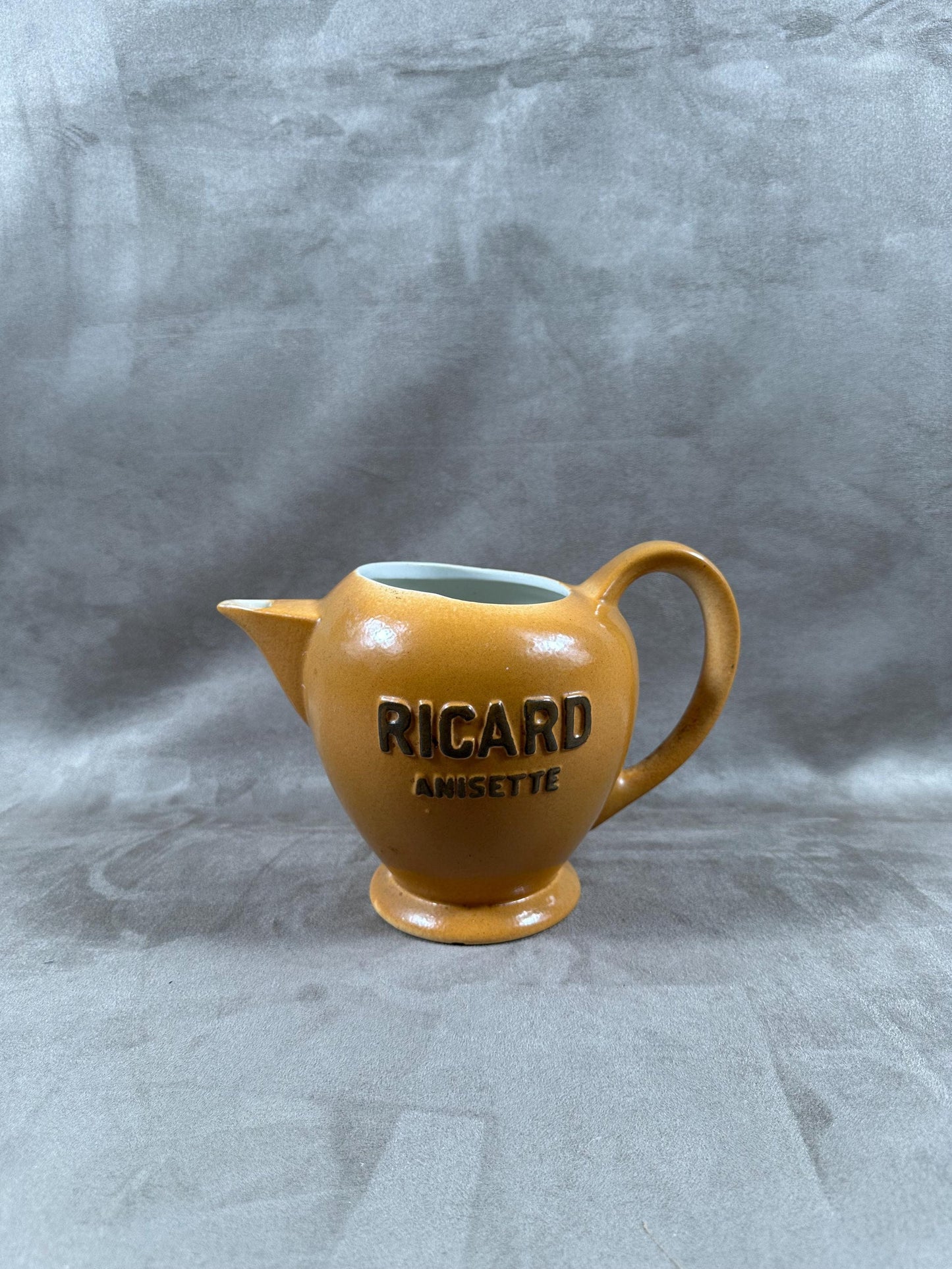 Ricard brown ceramic pitcher Made in France 1970s