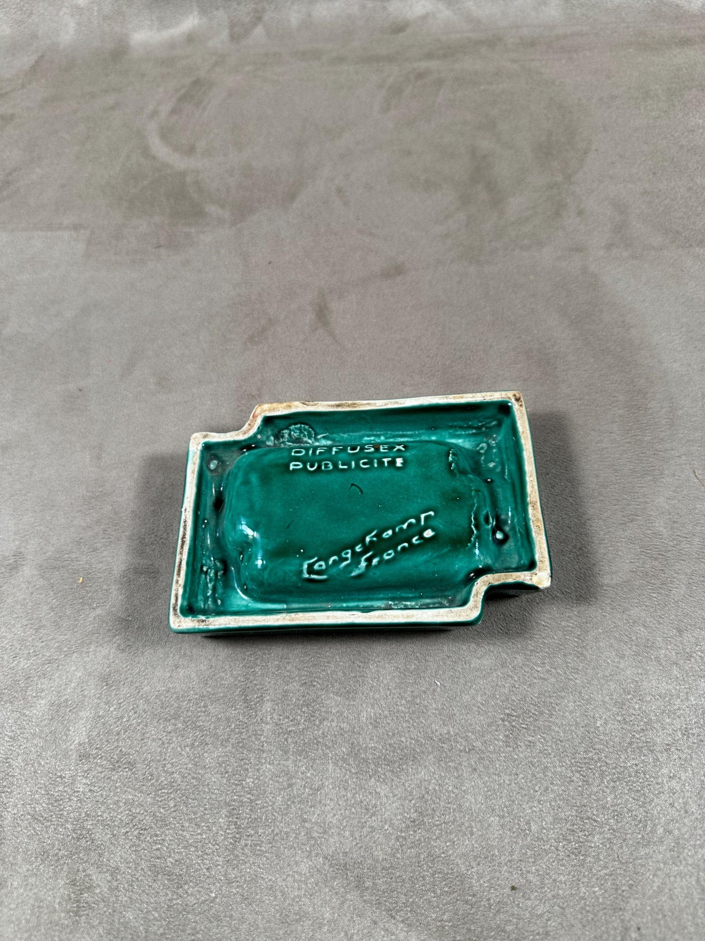 RARe Green Ceramic Ashtray Anisette Pernod, Pernod 51, Pernod 45 vintage, Made in France 1950