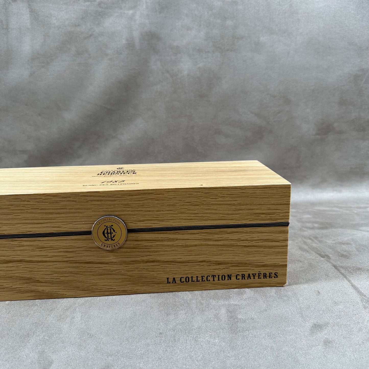 Caisse en bois pour  bouteilles de champagne Charles Heidsieck Blanc des Millénaires  Made in France Années 1980