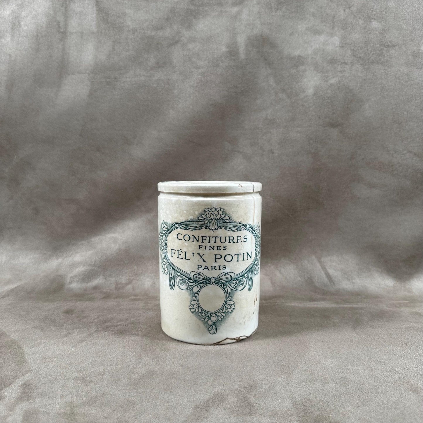 Félix Potin Paris Marmeladentopf aus Steingut, Hergestellt in Frankreich, Vintage 1970
