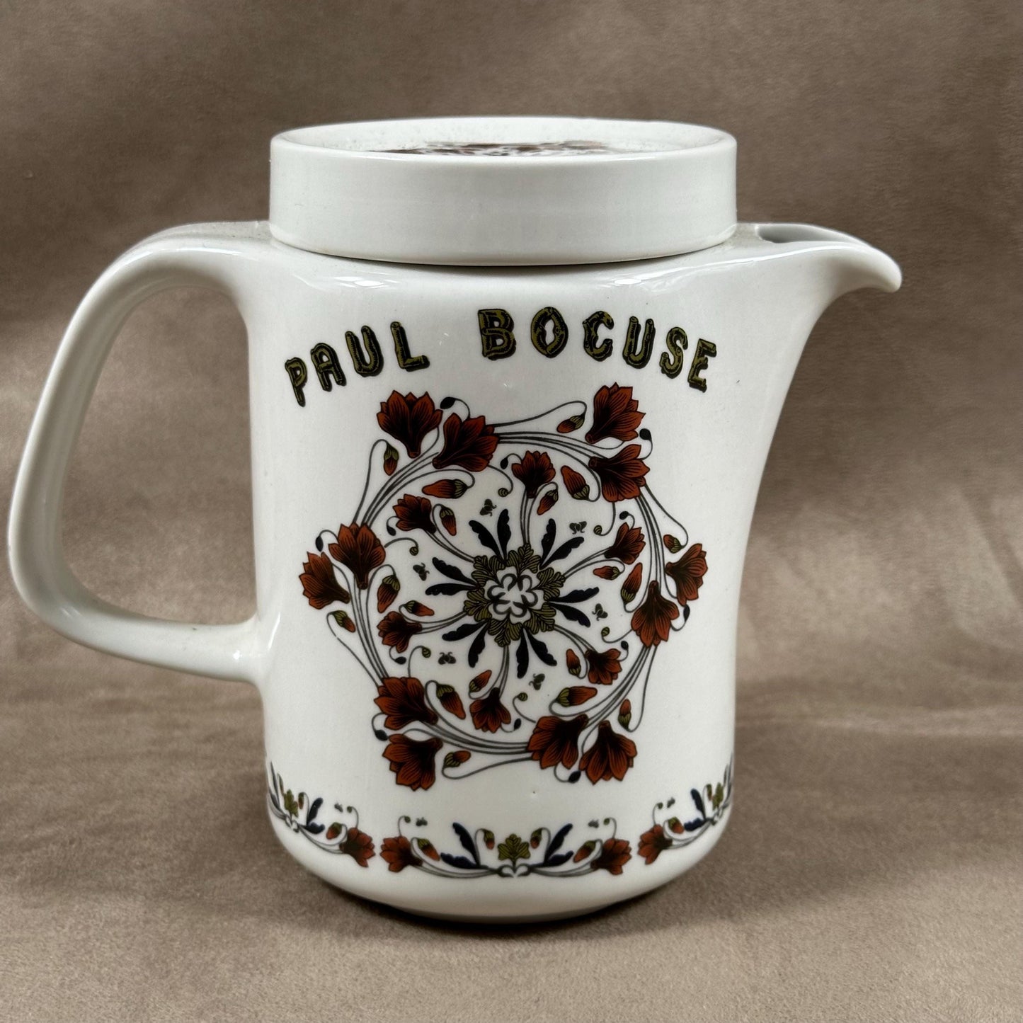 RARE Paul Bocuse ceramic coffee pot by Sarreguemines Vintage made in France 1981