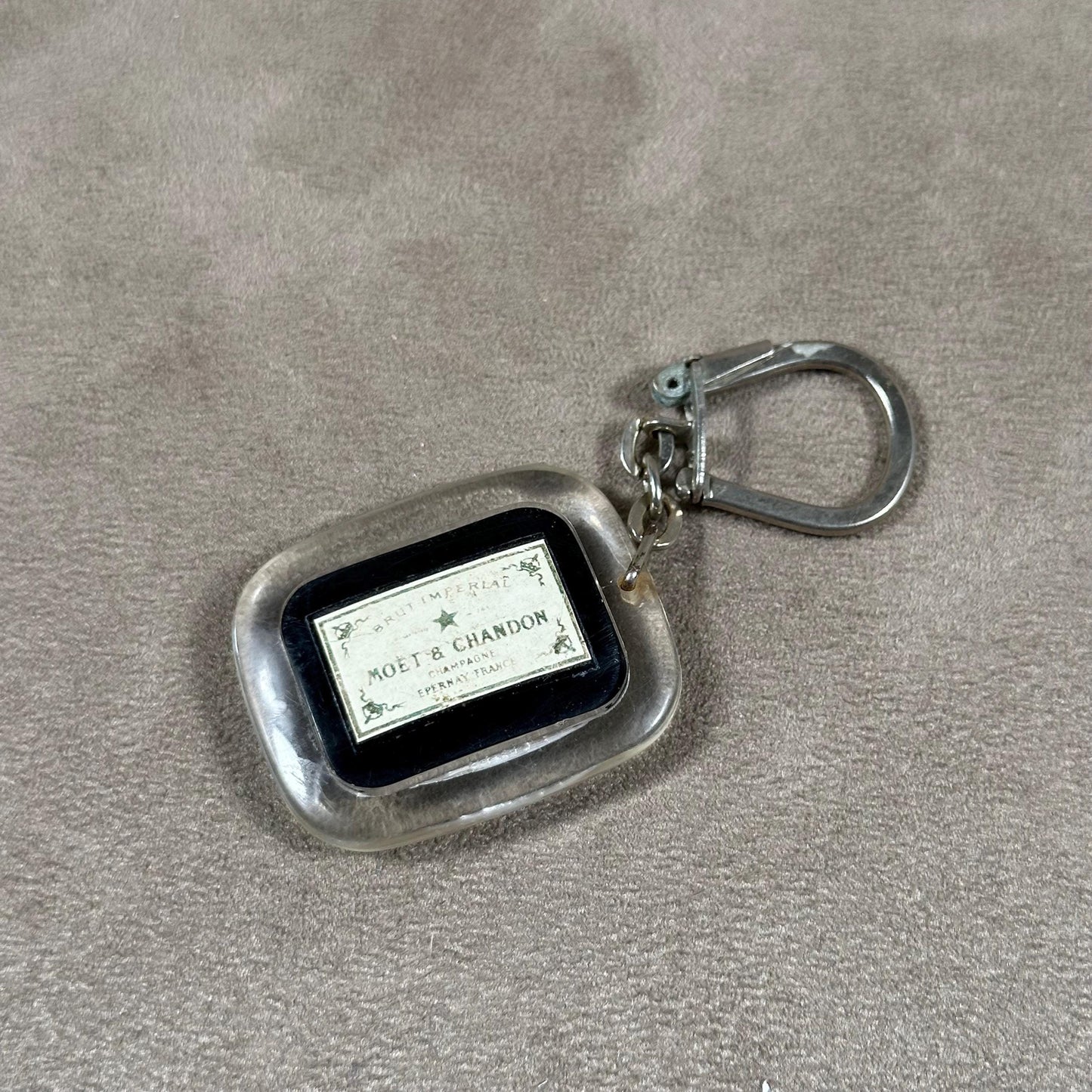 RARE Moët &amp; Chandon Champagne Advertising Keyring, Made in France, Vintage 1980