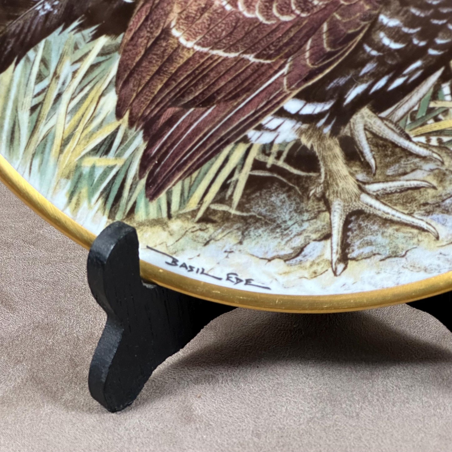 Beautiful decorative plate "Gamebird of the World" by Basil Ede made by Haviland in Limoges porcelain for Franklin Porcelain 1979