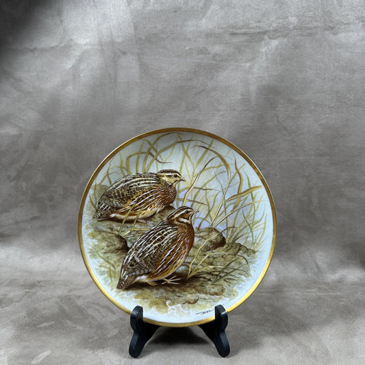 Beautiful decorative plate "Gamebird of the World" by Basil Ede made by Haviland in Limoges porcelain for Franklin Porcelain 1979