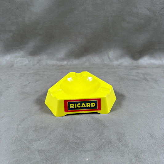 Ricard triangular bar ashtray vintage yellow plastic advertising ashtray Vintage 1960