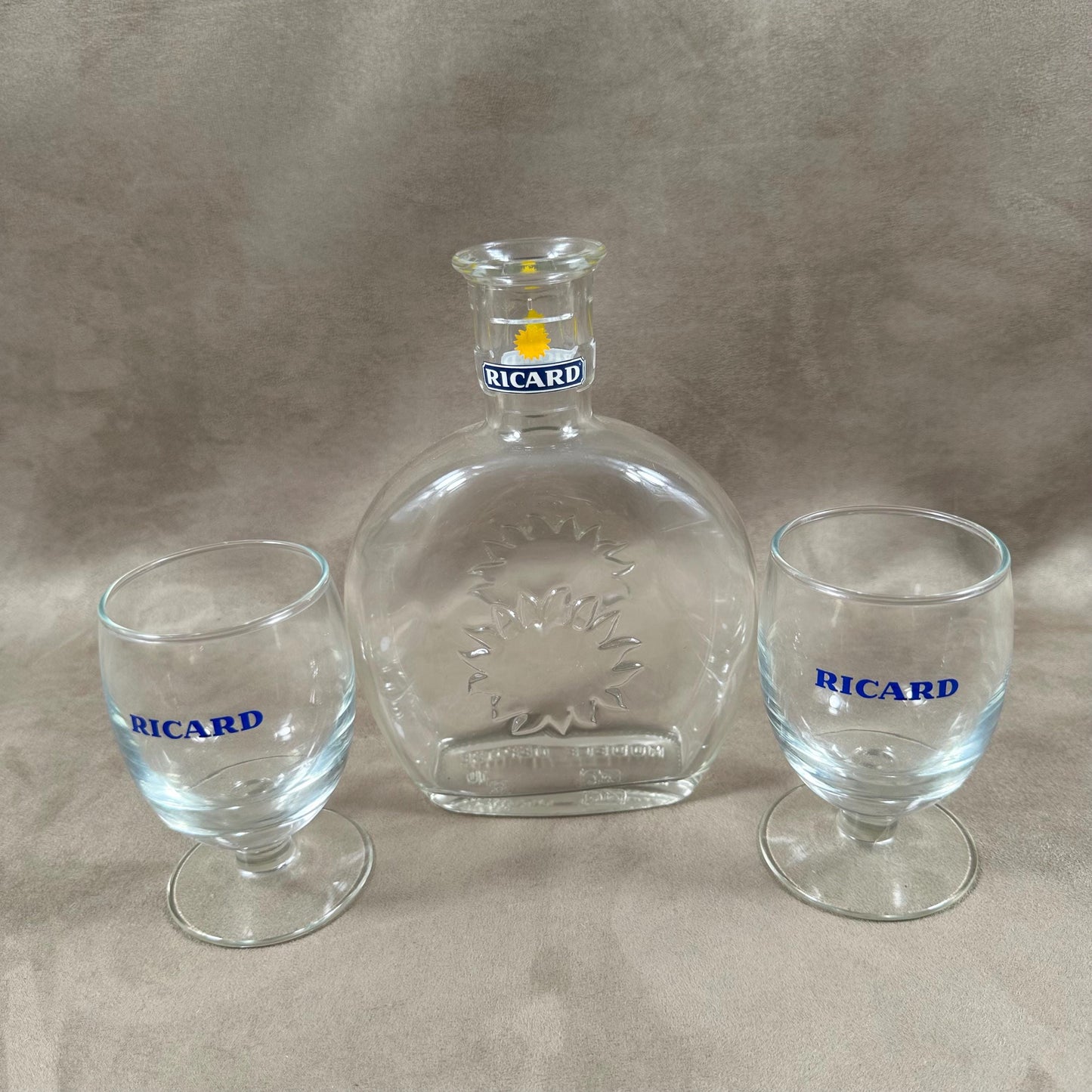 Carafe RICARD et 2 verres vintage articles publicitaires | Made in France | Années 1970