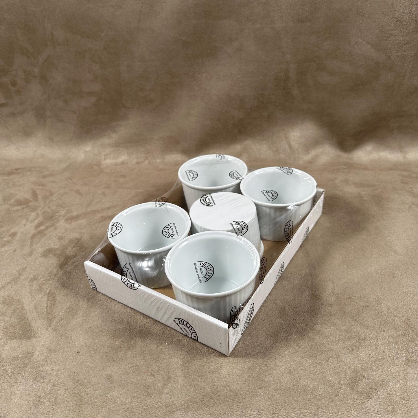 Set of 5 Pillivuyt (France) porcelain ramekins for serving and cooking